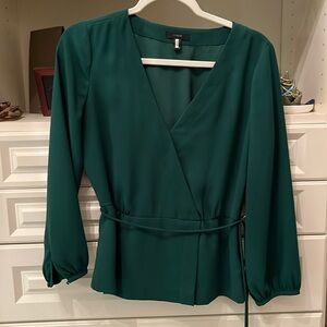 J.Crew wrap blouse green